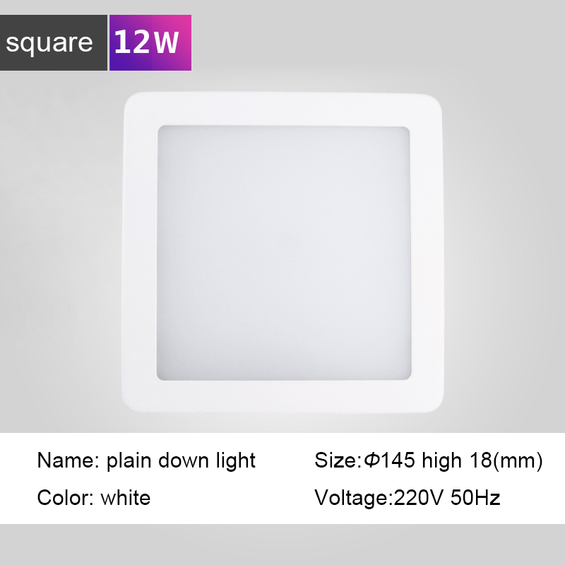 Hartisan ultratunn led panel taklampa enkel led rund fyrkantig lampa 3000k/4000k vardagsrum korridor inomhusljus: Kvadrat 12w / Varm vit