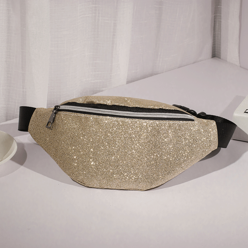 Einfache Mädchen Taille Tasche glänzend Kristall Brust Tasche frauen Tasche Goldene Tasche Crossbody-tasche: Gold