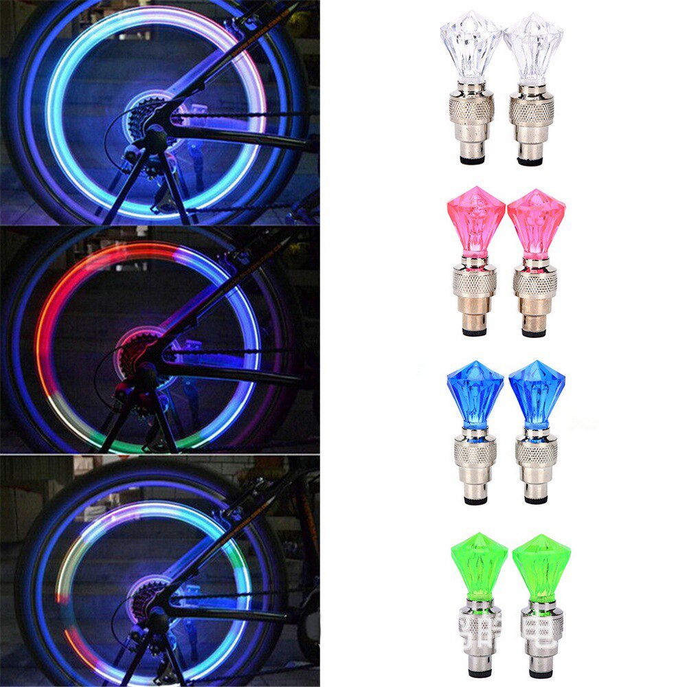 Een Paar Ventiel Led Cap Voor Fiets Auto Motor Wiel Band Licht Accessoires Lamp Decoratieve Mountainbike Lichten