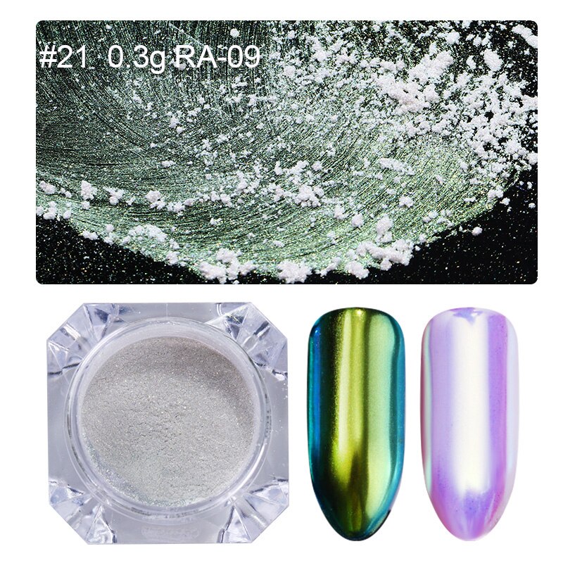Accessoires pour ongles en poudre pour ongles miroir poudres scintillantes Pigment caméléonique poussière Art des ongles décorations pour ongles: 21