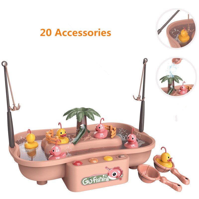 Children's Educational Fishing Toy Water Electric Rotating Magnet Summer Playing Water Interactive Game Toy Set Outdoor Toy: A