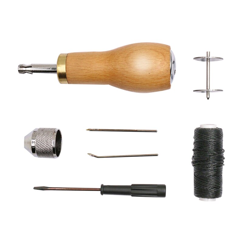 TTLIFE-Kit de costura de cuero, aguja e hilo encerado, lienzo de vela de cuero, reparación pesada, , punzón rápido, herramientas de costura