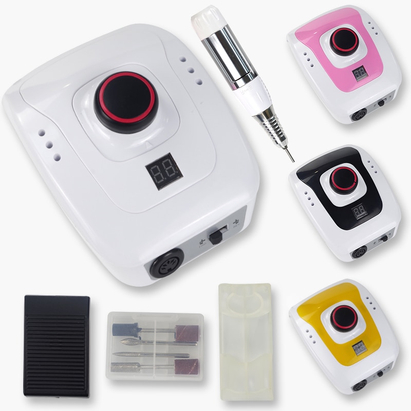 35000RPM Electric Nail File Set with 6 Drinding Bits 35W Nail Drill Set of Cutter for Pedicure Manicure Nail Milling Machine Set