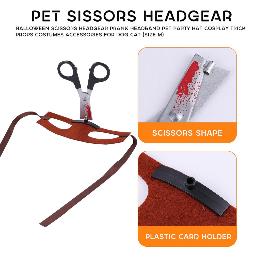 Halloween Schaar Hoofddeksels Prank Hoofdband Pet Party Hoed Cosplay Trick Props Kostuums Accessoires Voor Hond Kat (Maat S)