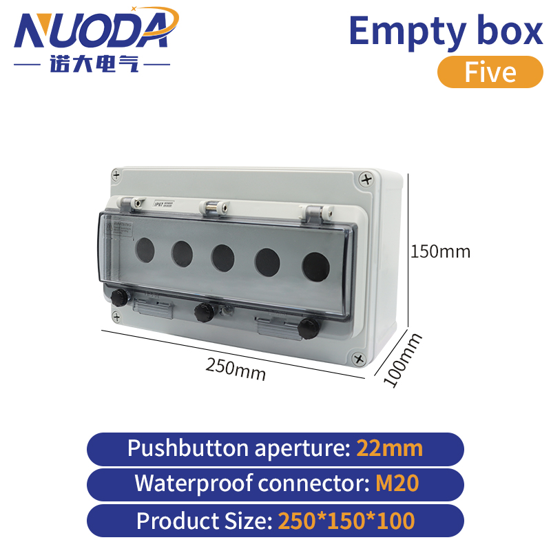 Emergency Stop Control Box Outdoor Button Switch Box With Protective Cover Waterproof Urgent Stop Button Control Box IP67: Brown