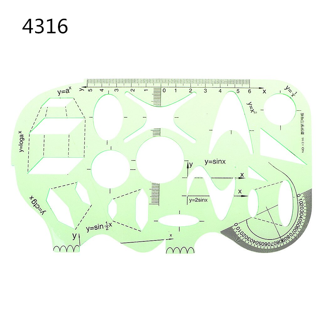Stationery Drafting Drawing Measuring Tool Geometric Combine Template Ruler Pro: 4316