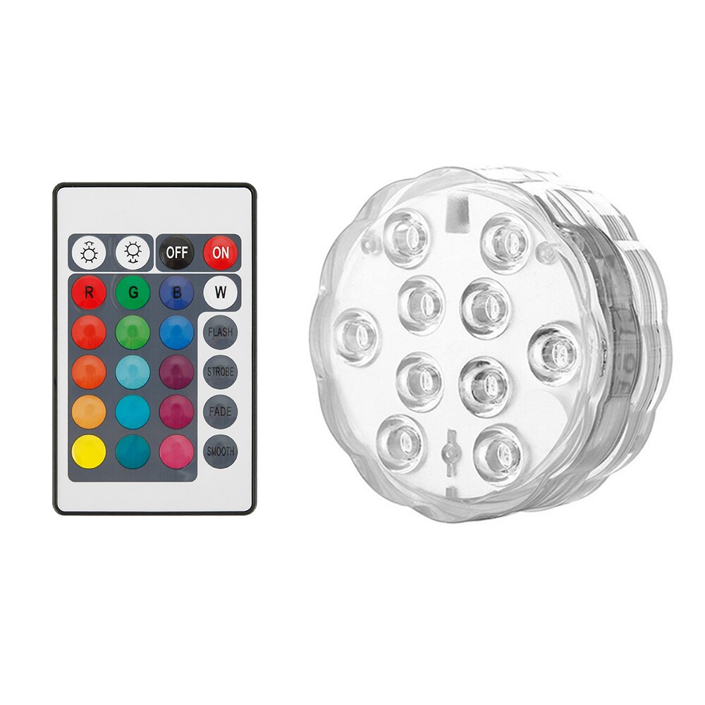 4 stk nedsænket led lys til swimmingpool spa fest  ip68 vandtæt undervands lampe fjernbetjening led pool lys