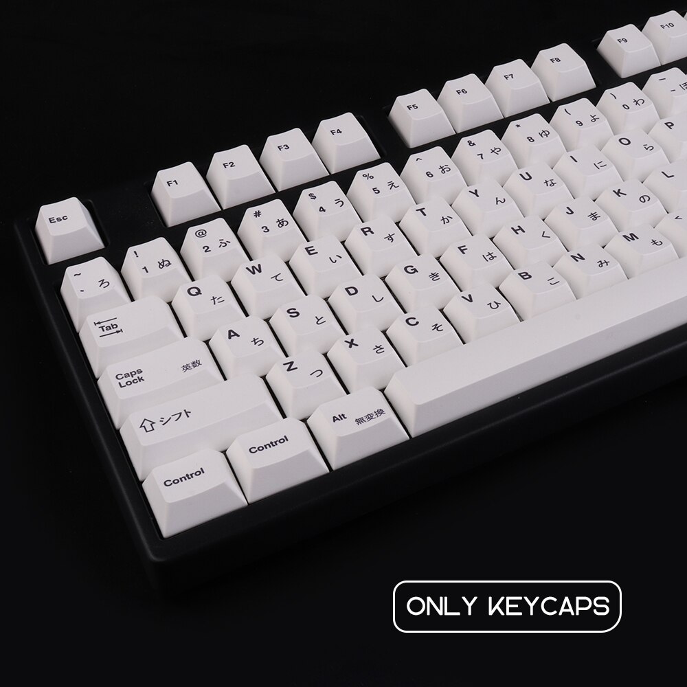 Tintura de perfil de cereza para teclado mecánico, tapa de tecla japonesa con tema Sushi blanco, estilo minimalista, 135 teclas, PBT
