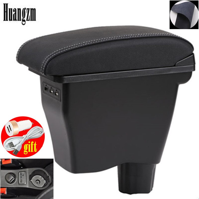 for Smart 450 451453 454 Fortwo Forfour armrest box Double-layer USB Universal Car Armrest Box: A2 White line 3 usb