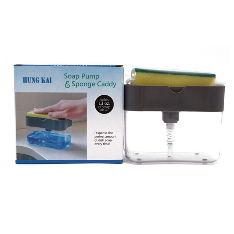 2-in-1Sponge Rack Soap Dispenser Soap Dispenser And Sponge Rack Kitchen Sponge Drainboard Soap Holder Rack Container: Default Title