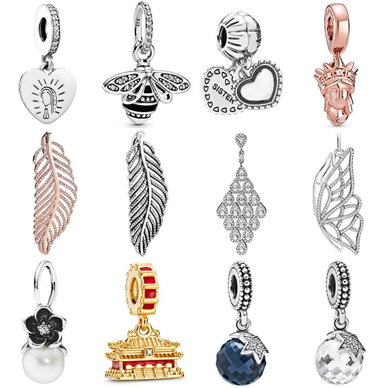 Queen Bee My Special Sister Light As A Feather Moon & Star Pendant Fit Bracelet 925 Sterling Silver Bead Charm Jewelry