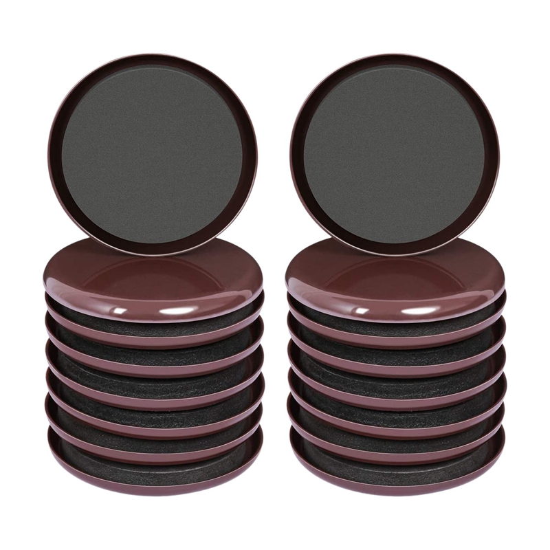 Cursori e alianti per mobili riutilizzabili da 16 pezzi da 3.5 pollici per superfici di moquette mobili in movimento facilmente con cursori per mobili: Default Title