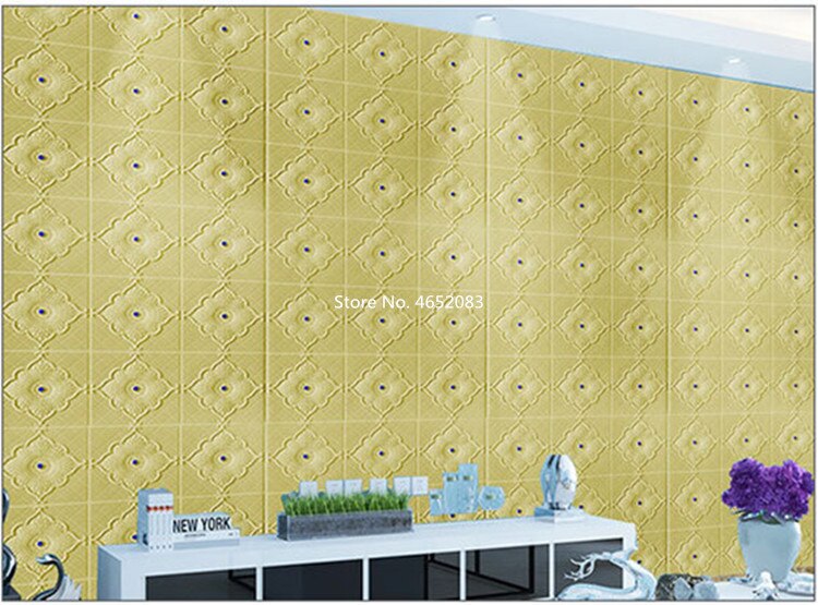 3D Muurstickers Plafond Sticker Dak Decoratie Schuim Behang Stereo Waterdicht Diy Tv Achtergrond Behang Sticker