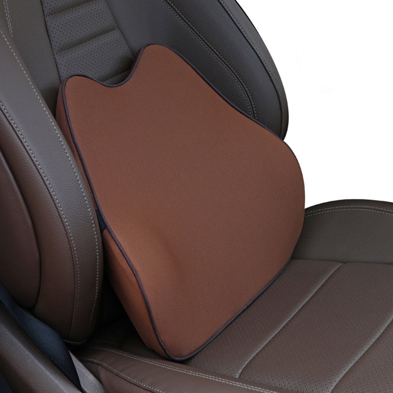 Bil nakkestøtte pude nakke hukommelse bomuld åndbar auto bil nakkestøtte nakkestøtte pude pude bil interiør tilbehør: Brune understøtninger