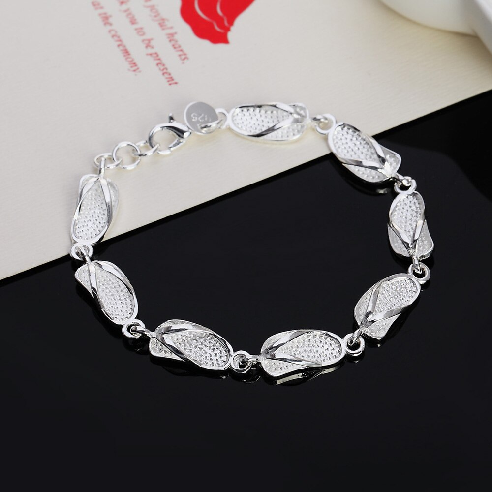 Pulsera de plata de ley 925 para mujer, brazalete de zapatos, de joyería