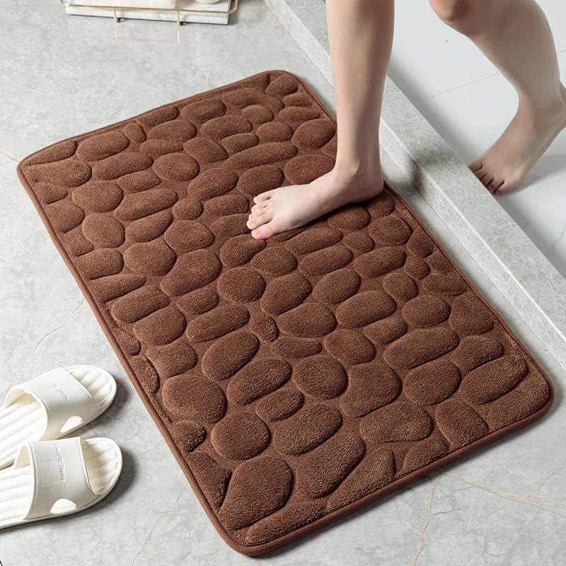 Alfombra de baño con relieve de adoquines, alfombras antideslizantes en lavabo, alfombra de suelo lateral para bañera, felpudo para cuarto de ducha, almohadilla de espuma viscoelástica