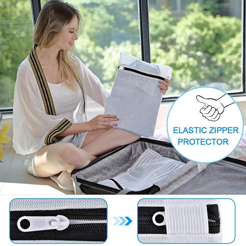 Laundry nets, 8 pcs. Laundry bag Premium laundry bag Set with zipper Cooking proof Washing bag for laundry Washing machine Laund