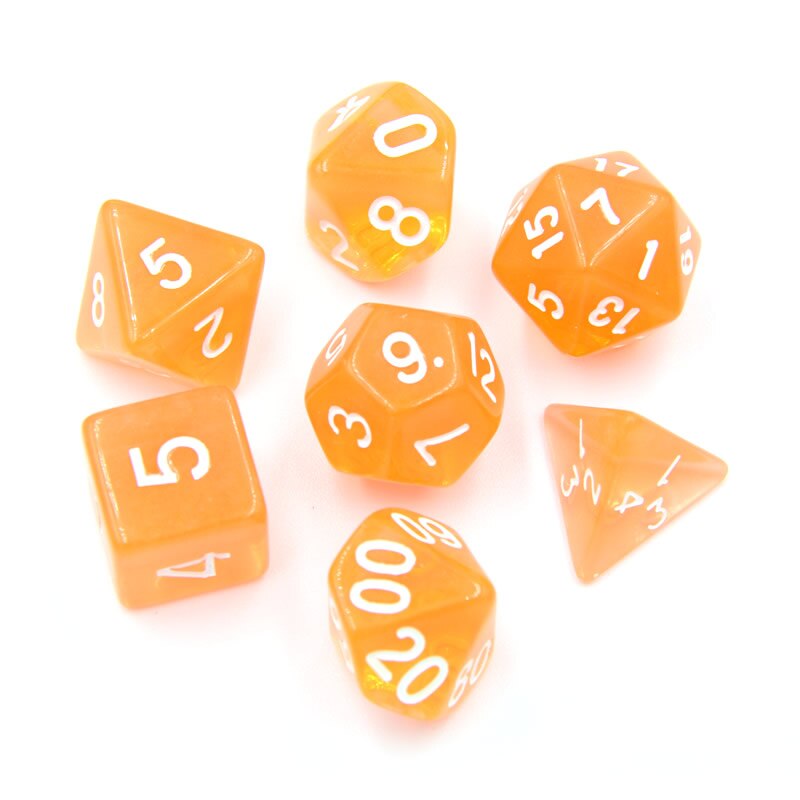 7PCS/SET Polyhedral Digital Dice Mixed D4 D6 D8 D10 D12 D20 DND Dice for RPG Role Playing Board Games: tou-07