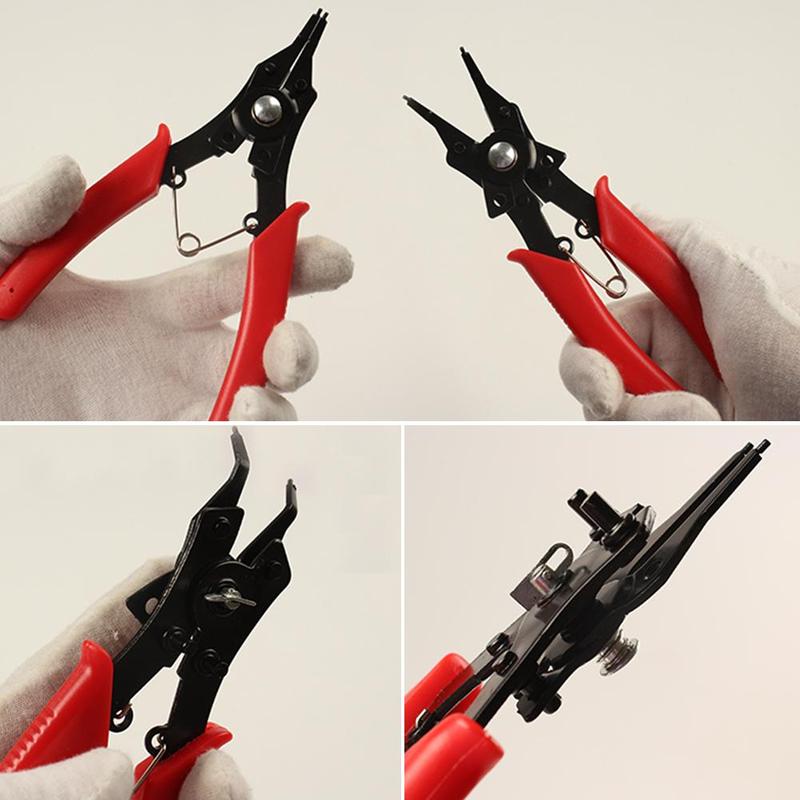 4 In 1 Multitool Snap Ring Pliers Set For Internal Retaining External Tools Head Spring Plier Combination Clip Disassembly F4C3