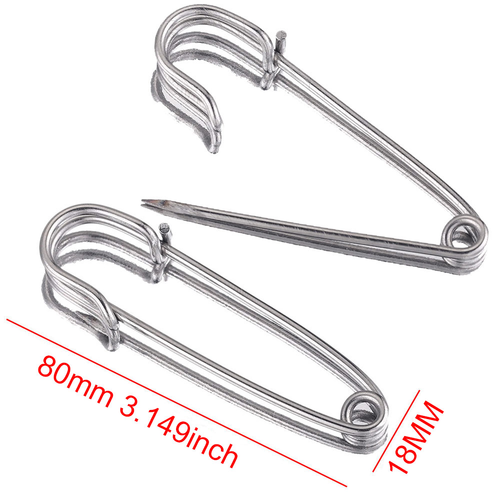Alfileres de seguridad de acero inoxidable para ropa, broche de costura chapado en oro, insignia artesanal, accesorios para hacer joyas, 5 uds.