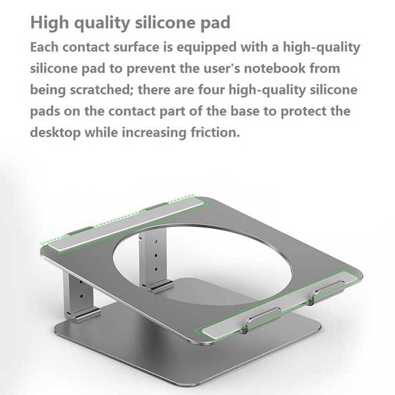 Jiushark stationär bärbar datorstativ ergonomisk aluminiumhållare för bärbara datorer för bärbar dator justerbar hållare för bärbara datorer under