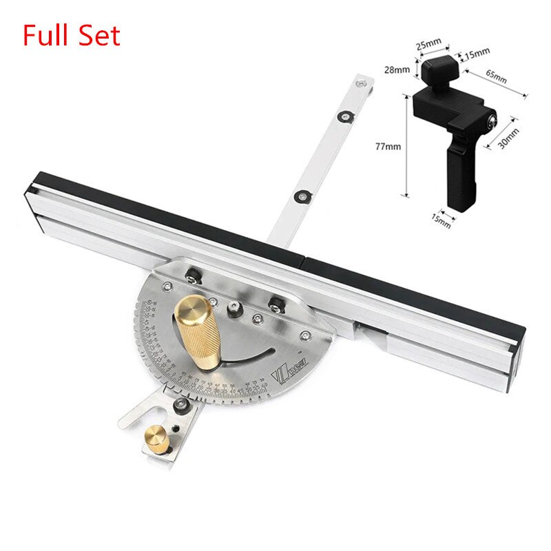 450mm Angle Miter Gauge Sawing Assembly Ruler Box Joint Jig Track Stop Limit Profile Fence Woodworking Tools Table Saw Router