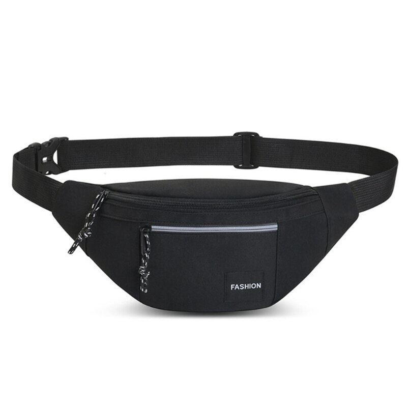 Mannen Borst Zak Taille Fanny Pack Belt Pouch Reizen Hip Bum Schoudertassen Purse 63HC: Black