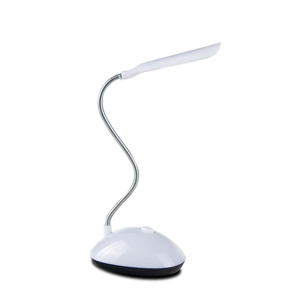 Fleksibel led bordlampe børn øjenbeskyttelse elevstudie læsebog lys bordlampe batteridrevet natlys 4 farver: Hvid