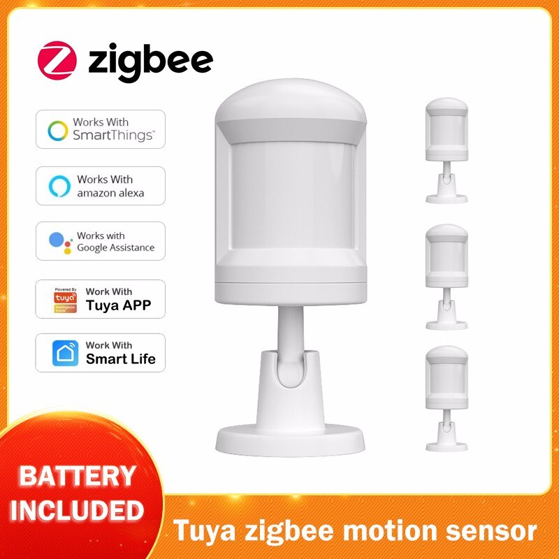 Tuya Zigbee Bewegingssensor 170 ° Hoek Infrarood Detectie Smart Leven App Remote Alarm Werken Met Alexa Google Assistent Smart thuis