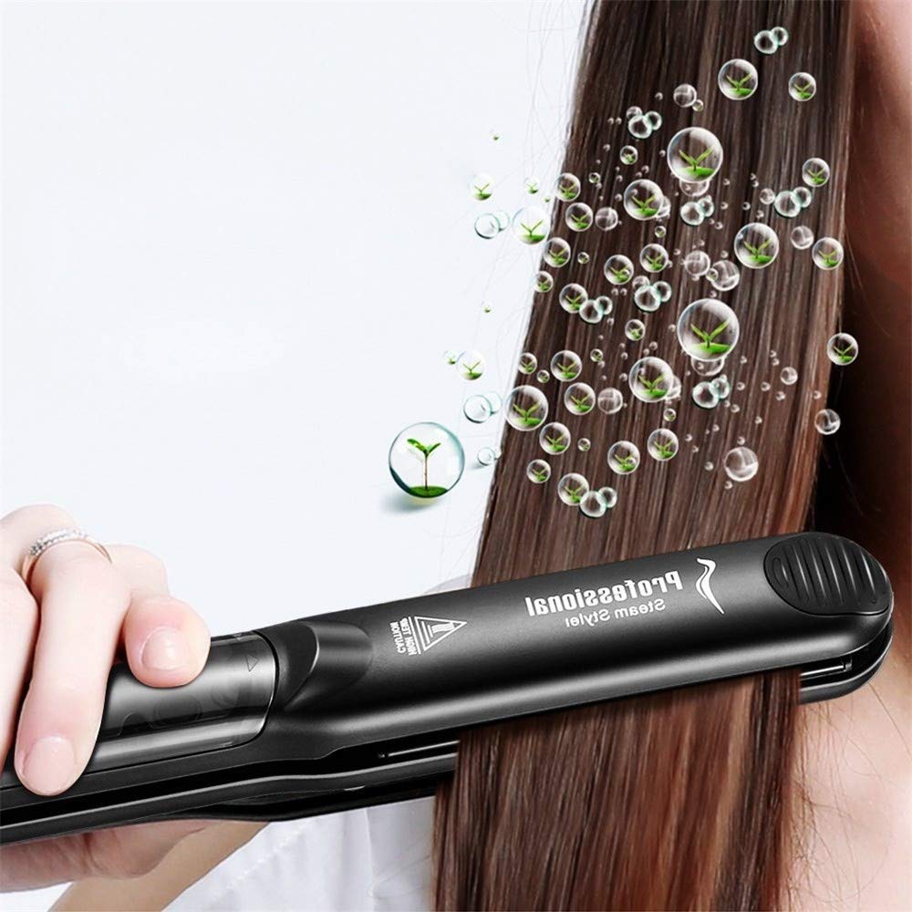 Infrared Steam Straighteners for Hair Steam Infrared Hair Iron with 2 Inch Wide Ceramic Tourmaline Plates Hair Iron