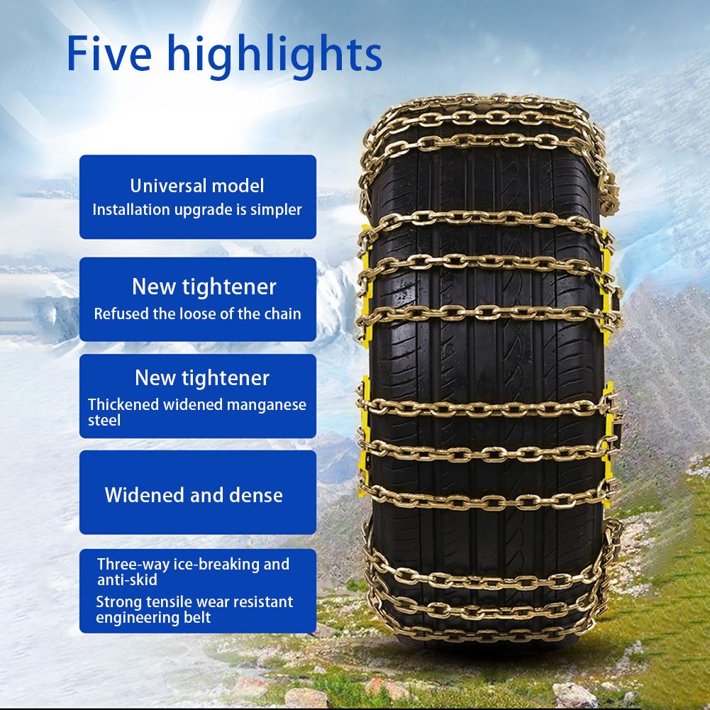 Car Snow Chains Emergency Anti Slip Snow Tire Chains for Car/SUV/Trucks Winter Snow Mud Roadway Safety Tire Snow Ice Chains