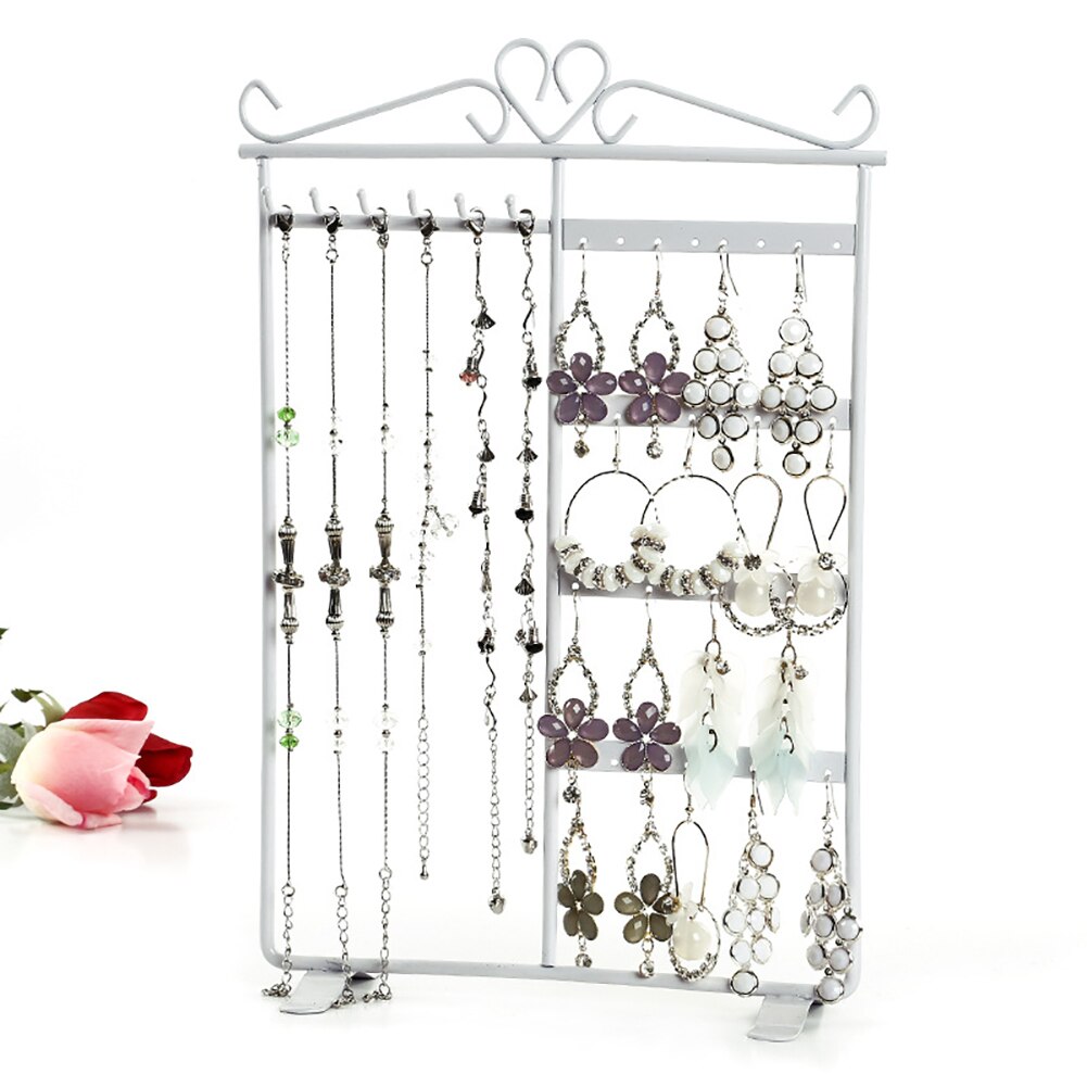 rangement bijoux Earrings Necklace Jewelry Display Hanging Rack Metal Stand Organizer Holder jewelry organizer/jewelry display