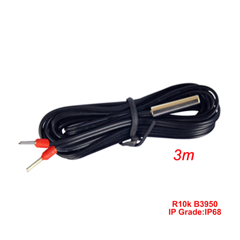 NTC 3950 10K Ohm Temperatursensor für Thermostaterkennung, Kühlung, Heizung, wasserdichte Sonde: Black