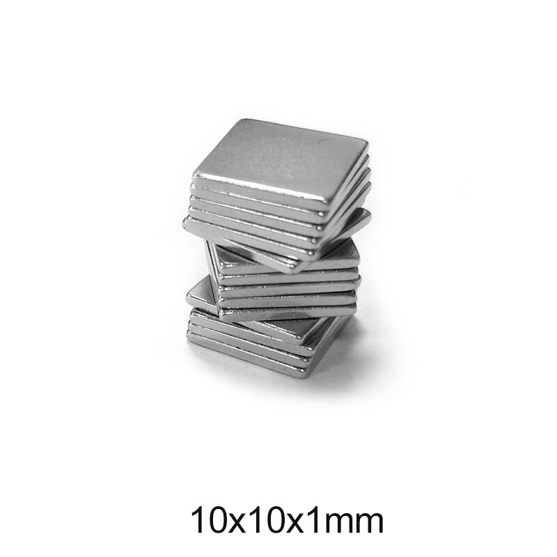 20 ~ 500 Pcs 10X10X1 Mm Neodymium Magneet 10 Mm * 1 Mm Dunne Krachtige Ndfeb magneten 10X10X1 Mm Blok Sterke Zeldzame Aarde Magnetische 10*10*1
