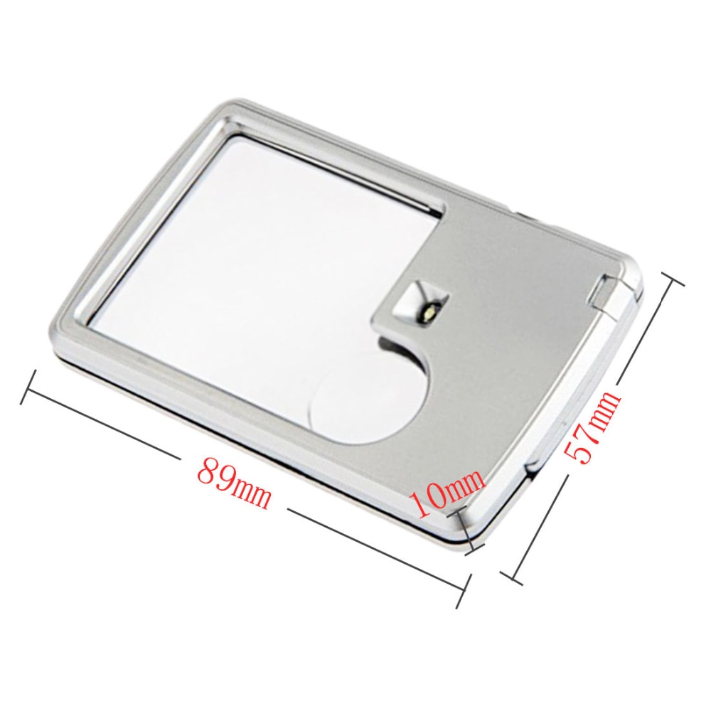 Vierkante Microscoop 3X 6X Vergrootglas Credit Card Eye Loep Vergrootglas Glas Met Led Light Leather Case Voor Juwelier/Lezen glas