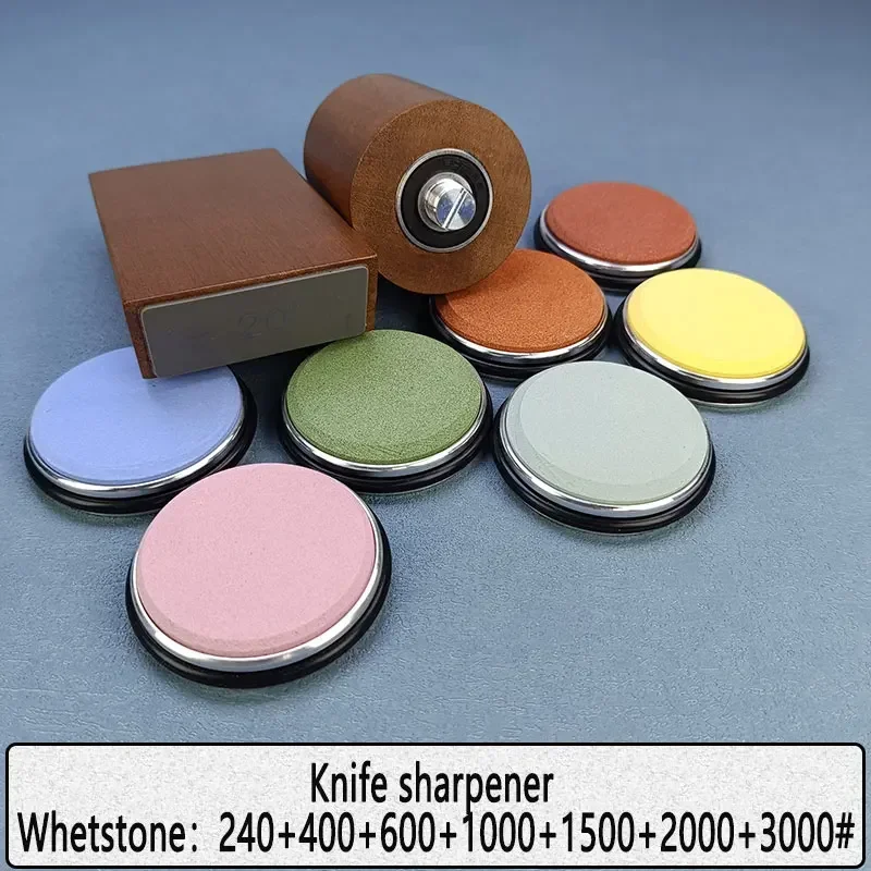 Diamant Slijpsteen Magnetische Rolling Messenslijper Houten Keuken Slijpsysteem 15-20 Graden Hoek Roller Accessoire: MULTI