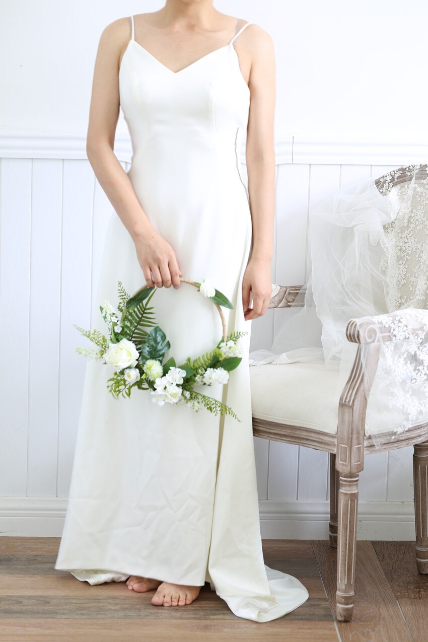 Peorchidée vert blanc Rose porte de mariage couronne florale cerceau Bouquet moderne mariage fleurs Bouquet nuptiale douche église décor