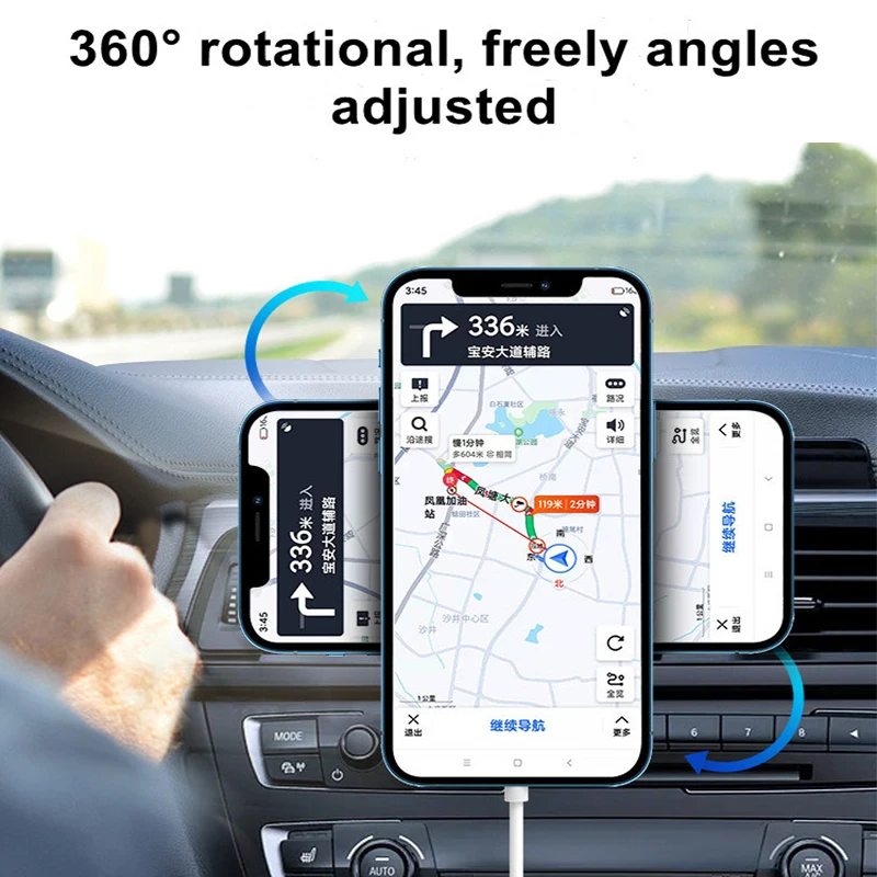Magnetic Car Wireless Charger For Macsafe for iPhone 12 13 14 15 Pro Max Mini Air Vent Car Phone Holder Stand Fast Car Charging