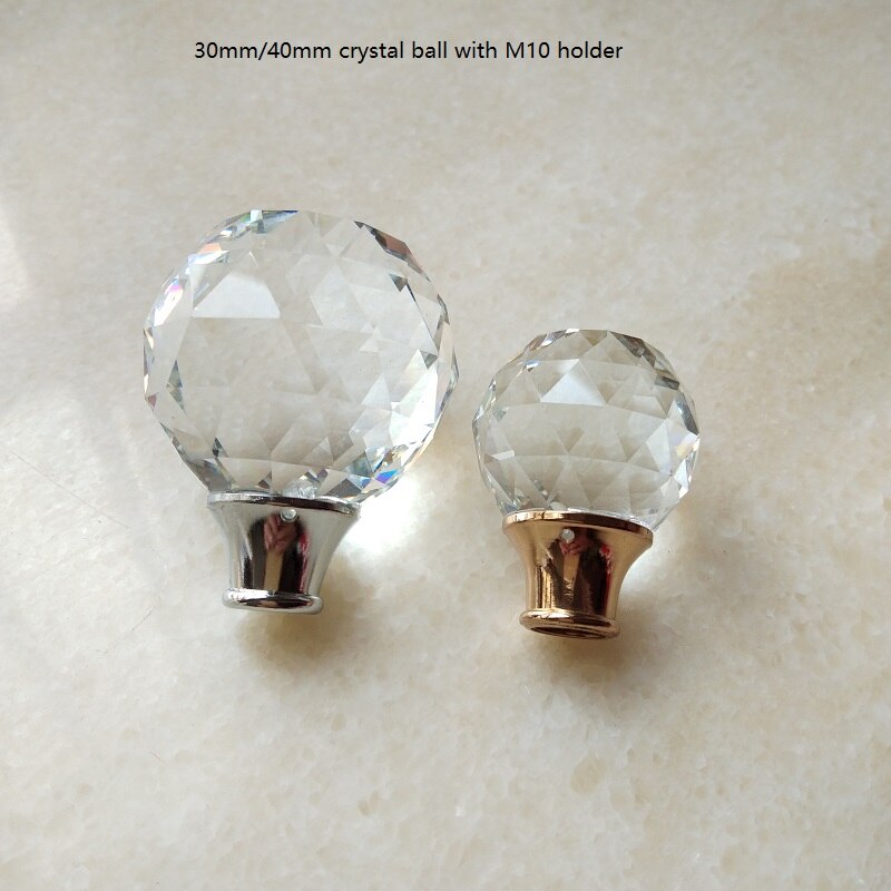 2 stuks/partij 30mm/40mm crystal facet ball met M10 holder Kroonluchter Kristallen Bol Verlichting Hanger tafel/ wandlamp Onderdelen