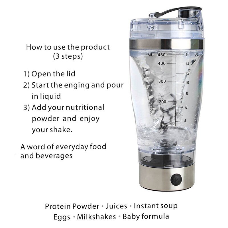 Automatisk elektrisk shaker 450ml vortex mixer vattenflaska smart mixer kopp med usb kabel automatisk kaffeblandare