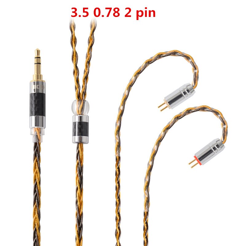 Nicehck  c8-1 8 core verzilverde 2.5/3.5/4.4mm gebalanceerde kabel  to 0.75 0.78 2 pin/mmcx connector hifi upgrade kabel voor  db3 tfz: 3.5 0.78 2 pinnen