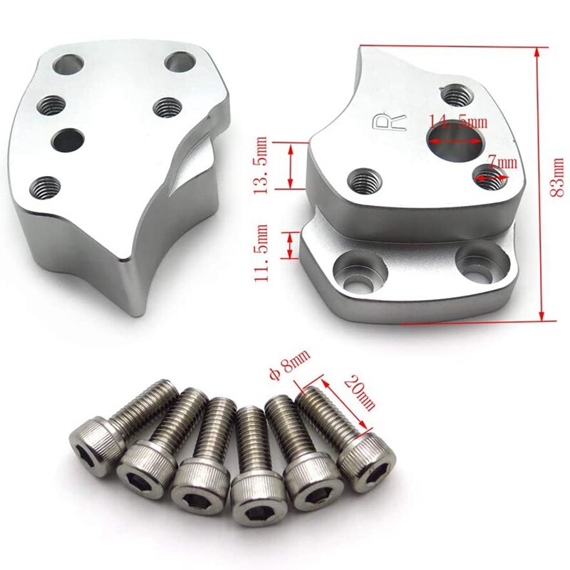 Rehausse De Guidon Yamaha FJR1300 2001-2005 – Surélévation 25 Mm, Argent, Pour Plus De Confort En Conduite