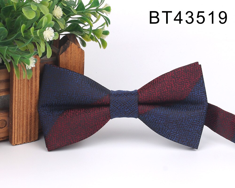 Claret Men Bow Tie Classic Jacquard Bowtie For Men Adult Striped Bow Ties For Business Wedding Butterfly Suits Cravats Bowties