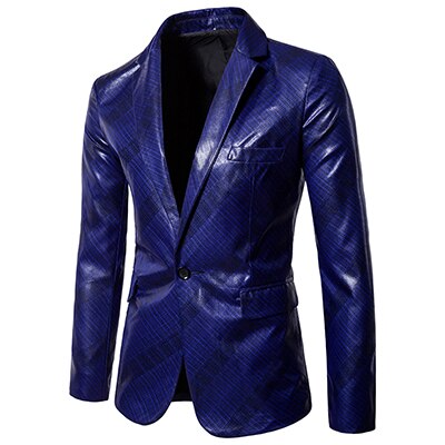 Veste cintrée pour homme, blazer imprimé brillant, costume taille ue 3XL, , veste cintrée pour homme, costume décontracté: Bleu Royal / plus sisze 3XL