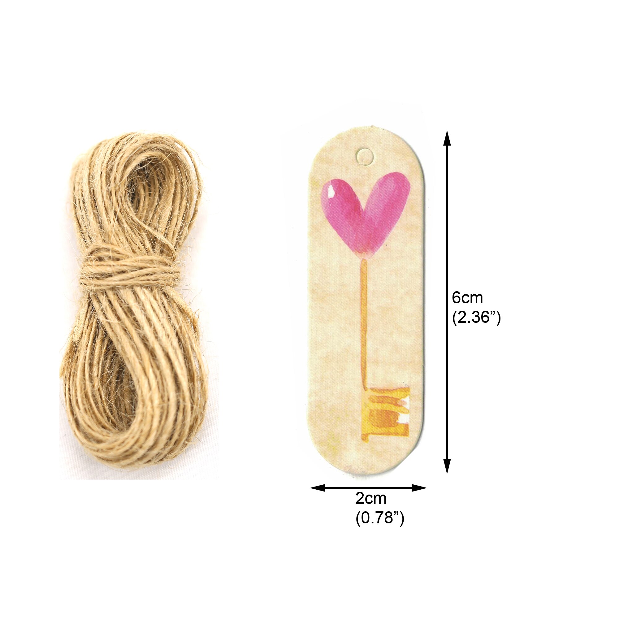 Etiquetas de papel para el Día de San Valentín y bodas, paquete de etiquetas DIY, decoraciones para fiestas, etiquetas colgantes, suministros para envolver , 50 unids/lote: Key