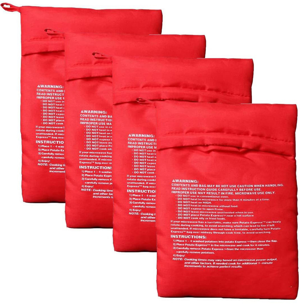Bolsa de patatas para microondas, bolsa reutilizable para cocinar patatas en microondas exprés, cocina de patatas al horno, patatas perfectas, bolsa roja para hornear de 4 minutos: Amarillo claro