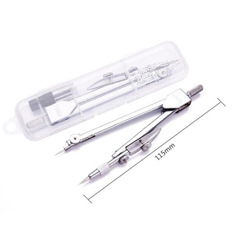 Metal Drawing Compass Set Students Stationery Plotter Comes With Pencil Refills Drawing Instruments