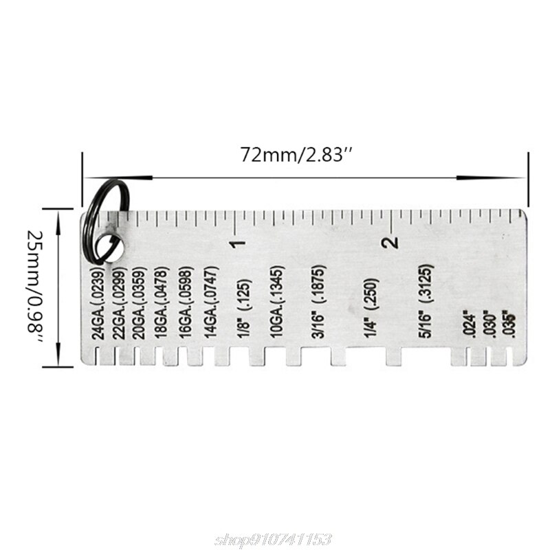 Stainless Steel Thickness Gauge Weld Inspection Ruler Welding Seam Gauge Caliper Metal Sheet Measuring Tools M03 21