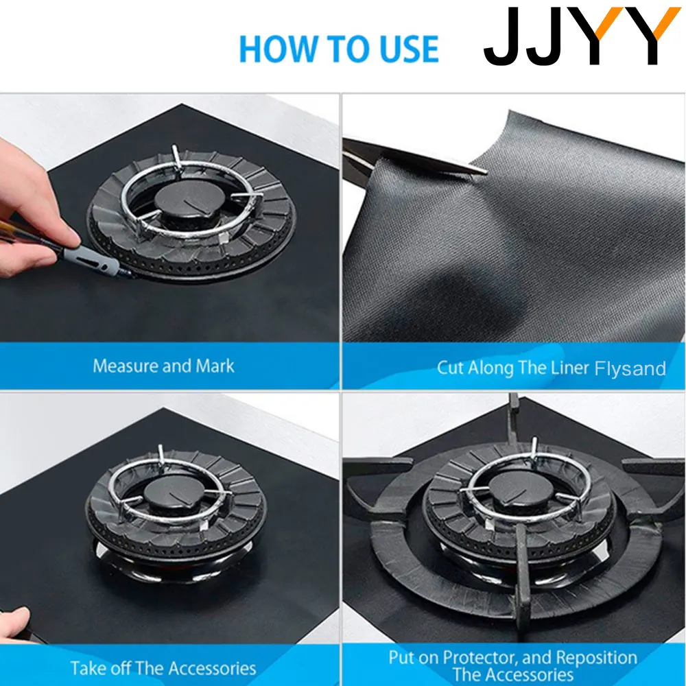 Reusable Universal Stove Burner Covers 1/2/4Pcs Nonstick Oven Liner Protector Sheets Kitchen Essential Cookware Accessories