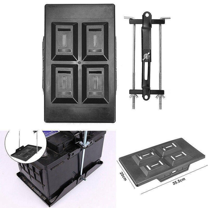 Bandeja de batería de coche, soporte de almacenamiento de batería, abrazadera de sujeción, tornillos, accesorios